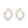 Image 2 : Diamond Twist Vine Hoop Earrings 1 Cttw 14kt Yellow Gold