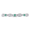 Image 2 : Emerald Diamond Marquise Dot Stackable Band Ring 1/8 Cttw 10kt White Gold