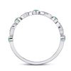 Image 4 : Emerald Diamond Marquise Dot Stackable Band Ring 1/8 Cttw 10kt White Gold