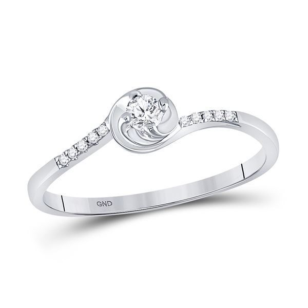 Diamond Solitaire Promise Ring 1/10 Cttw 10kt White Gold