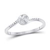 Image 1 : Diamond Solitaire Promise Ring 1/10 Cttw 10kt White Gold