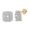 Image 1 : Diamond Square Earrings 1/4 Cttw 10kt Yellow Gold