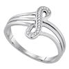 Image 1 : Diamond Vertical Infinity Strand Ring 1/20 Cttw 10kt White Gold