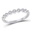 Image 1 : Diamond Stackable Band Ring 1/10 Cttw 14kt White Gold