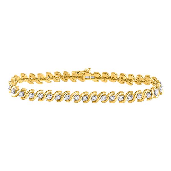 Diamond S-Link Tennis Bracelet 1/2 Cttw 10kt Yellow Gold