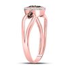 Image 3 : Brown Diamond Square Cluster Ring 1/8 Cttw 10kt Rose Gold