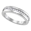 Image 1 : Diamond Single Row Band Ring 1/6 Cttw Sterling Silver