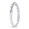 Image 2 : Diamond Classic Stackable Band Ring 1/20 Cttw 14kt White Gold