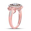 Image 3 : Brown Diamond Flower Cluster Ring 1/2 Cttw 10kt Rose Gold