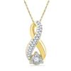 Image 1 : Diamond Vertical Infinity Pendant 1/10 Cttw 10kt Yellow Gold