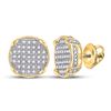 Image 1 : Mens Diamond Circle Cluster Earrings 1/4 Cttw 10kt Yellow Gold