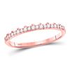 Image 1 : Diamond Slender Scalloped Stackable Band Ring 1/6 Cttw 10kt Rose Gold