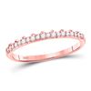 Image 1 : Diamond Slender Scalloped Stackable Band Ring 1/6 Cttw 10kt Rose Gold