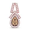 Image 1 : Brown Diamond Teardrop Pendant 7/8 Cttw 14kt Rose Gold