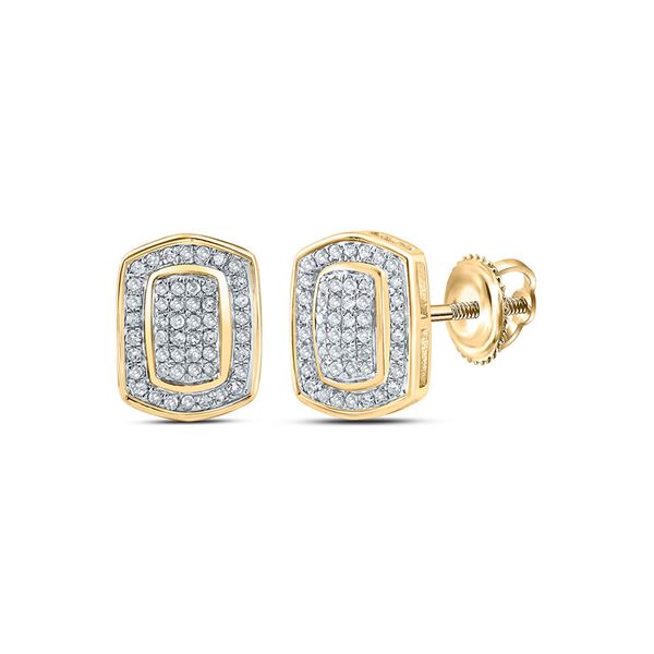 Diamond Cluster Earrings 1/4 Cttw 10kt Yellow Gold