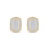 Image 2 : Diamond Cluster Earrings 1/4 Cttw 10kt Yellow Gold