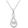 Image 1 : Diamond Solitaire Moving Twinkle Teardrop Pendant 1/4 Cttw 10kt White Gold