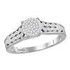 Image 1 : Diamond Circle Cluster Ring 1/5 Cttw 10kt White Gold