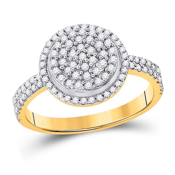 Diamond Circle Cluster Ring 1/2 Cttw 10kt Yellow Gold