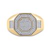 Image 2 : Mens Diamond Octagon Cluster Ring 3/8 Cttw 10kt Yellow Gold