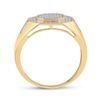 Image 3 : Mens Diamond Octagon Cluster Ring 3/8 Cttw 10kt Yellow Gold