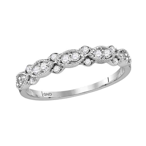 Diamond Stackable Band Ring 1/4 Cttw 10kt White Gold