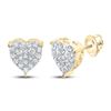 Image 1 : Diamond Heart Earrings 1/2 Cttw 10kt Yellow Gold