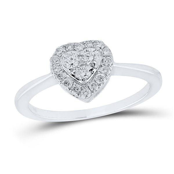 Diamond Heart Ring 1/3 Cttw 10kt White Gold