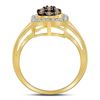 Image 4 : Brown Diamond Polygon Cluster Ring 1/2 Cttw 10kt Yellow Gold