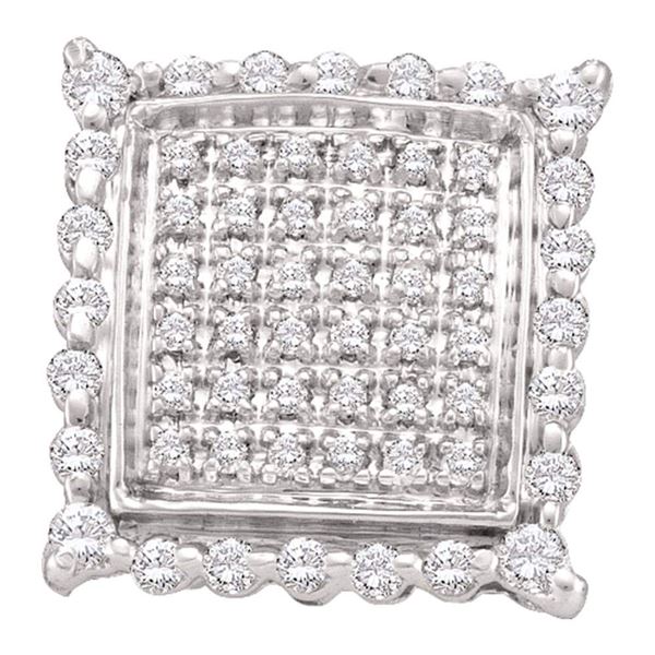 Diamond Square Cluster Stud Earrings 1/2 Cttw 10kt Yellow Gold