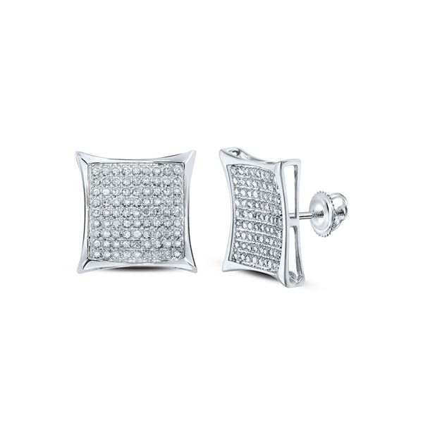 Diamond Square Earrings 1/2 Cttw 10kt White Gold