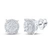 Image 1 : Diamond Cluster Earrings 1/4 Cttw 10kt White Gold