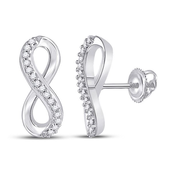 Diamond Infinity Earrings 1/20 Cttw 10kt White Gold