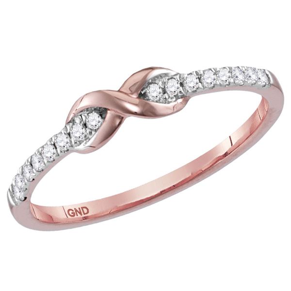 Diamond Infinity Stackable Band Ring 1/10 Cttw 14kt Rose Gold