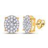 Image 1 : Diamond Oval Earrings 1/2 Cttw 10kt Yellow Gold