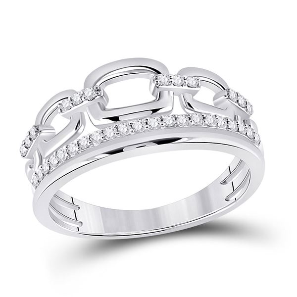 Diamond Chain Link Band Ring 1/4 Cttw 14kt White Gold