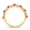 Image 3 : Lab-Created Ruby Band Ring 1 Cttw 10kt Yellow Gold