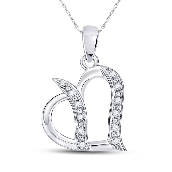 Diamond Heart Pendant 1/10 Cttw Sterling Silver