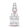 Image 1 : Baguette Diamond Square Cluster Pendant 1/3 Cttw 14kt Rose Gold