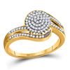 Image 1 : Diamond Cluster Ring 1/3 Cttw 10kt Yellow Gold