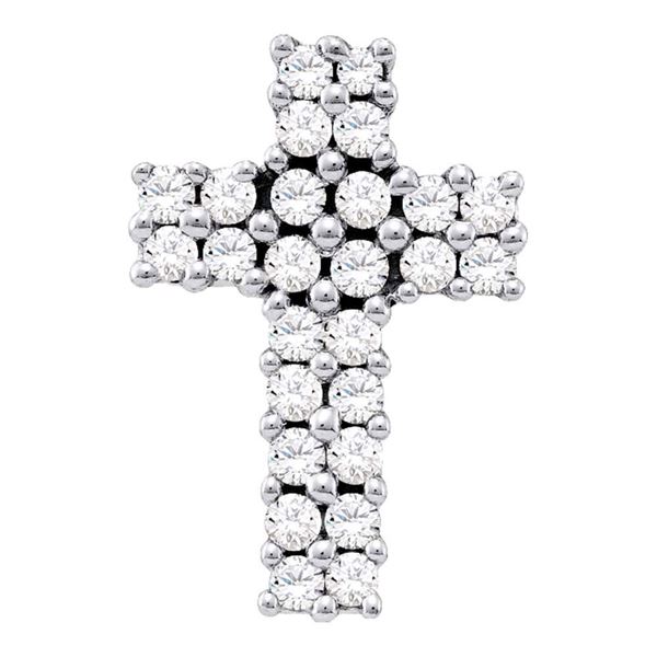 Diamond Cross Pendant 1/3 Cttw 14kt White Gold