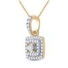 Image 2 : Diamond Square Pendant 1/4 Cttw 10kt Yellow Gold