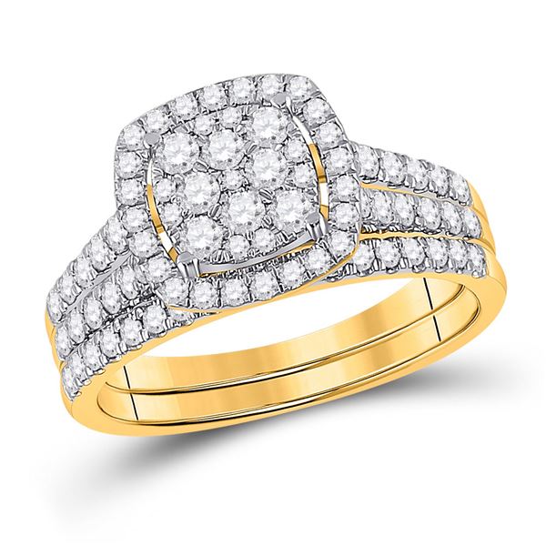 Diamond Bridal Wedding Ring Band Set 1 Cttw 10kt Yellow Gold