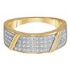 Image 3 : His Hers Diamond Cluster Matching Wedding Set 1/3 Cttw 10kt Yellow Gold