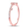 Image 3 : Diamond Key Stackable Band Ring 1/8 Cttw 10kt Rose Gold