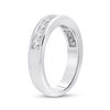 Image 3 : Princess Channel-set Diamond Single Row Wedding Band 1 Cttw 14kt White Gold