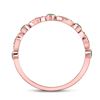 Image 4 : Emerald Diamond Marquise Dot Stackable Band Ring 1/8 Cttw 10kt Rose Gold