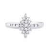 Image 2 : Diamond Cluster Ring 1/10 Cttw Sterling Silver