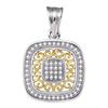 Image 1 : Diamond Square Pendant 1/6 Cttw 10kt Two-tone Gold