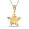 Image 1 : Mens Diamond Picture Memory Star Charm Pendant 7/8 Cttw 10kt Yellow Gold